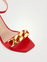 Amelina Block 100 Chain Leather Heeled Sandals