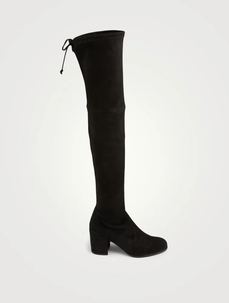 Tieland Stretch Suede Heeled Over-The-Knee Boots