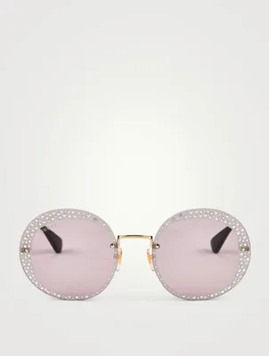 Round Sunglasses With Crystals