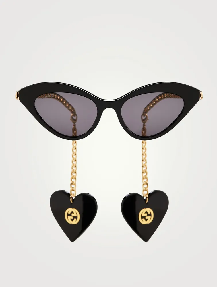 Cat Eye Sunglasses with GG Earring Charms