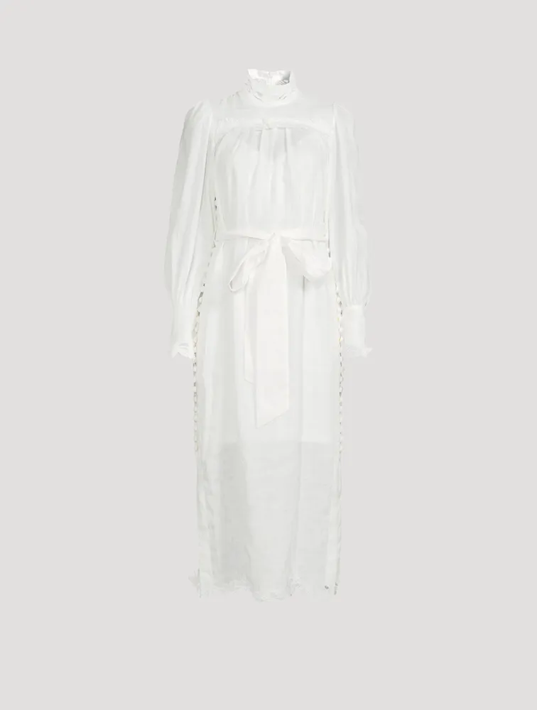 Luminous Linen Midi Dress