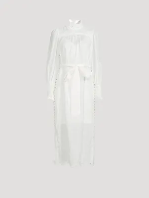 Luminous Linen Midi Dress