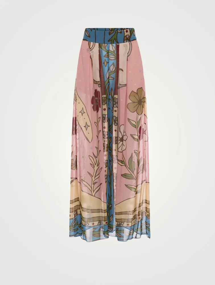 High-Waisted Palazzo Pants Moon Queen Print