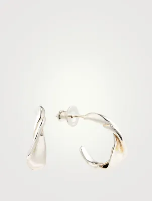 Sterling Silver Twist Hoop Earrings