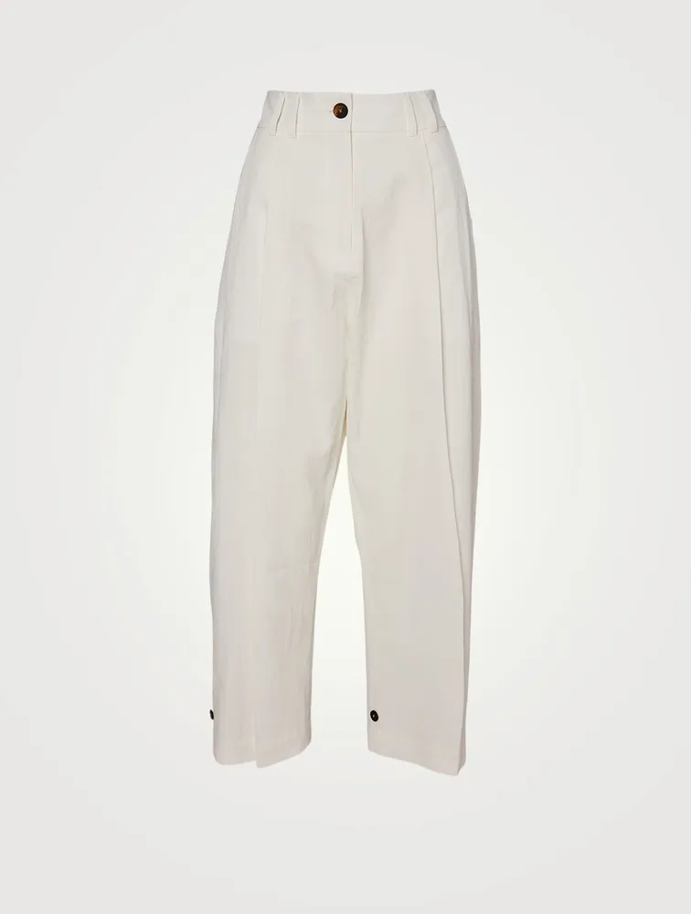 Linen Double Pleat Tapered Pants