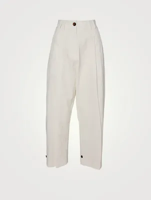 Linen Double Pleat Tapered Pants