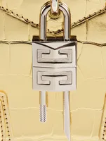 Mini Antigona Metallic Croc-Embossed Leather Bag With Lock