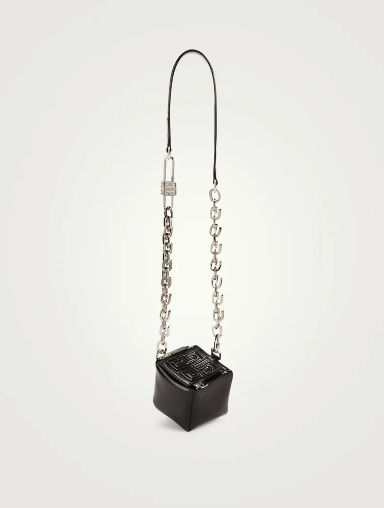 Mini Pandora Cube Leather Pouch Crossbody Bag