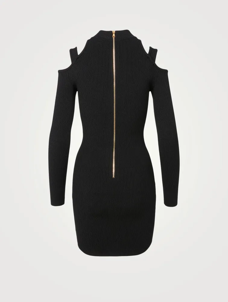 Long-Sleeve Mini Dress With Cut-Out