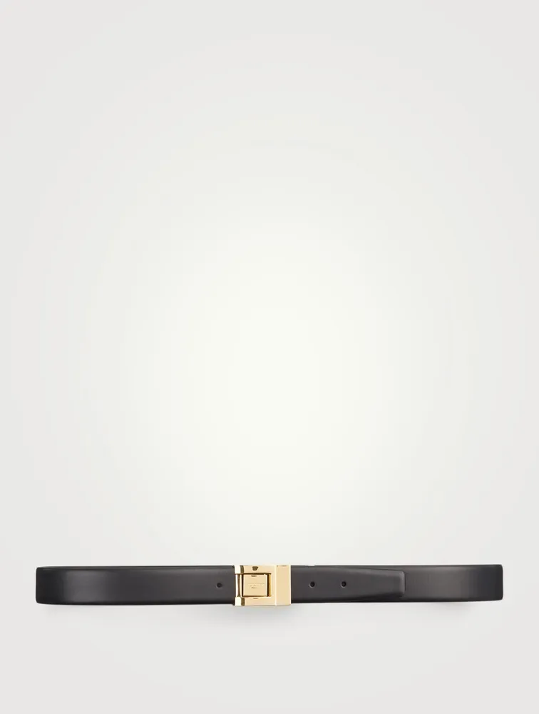 YSL Monogram Buckle Leather Belt