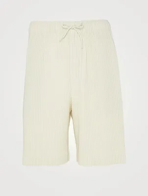 Pleats Drawstring Shorts