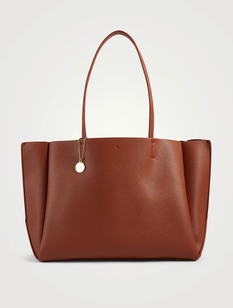 Large Vegan Leather Tote Bag