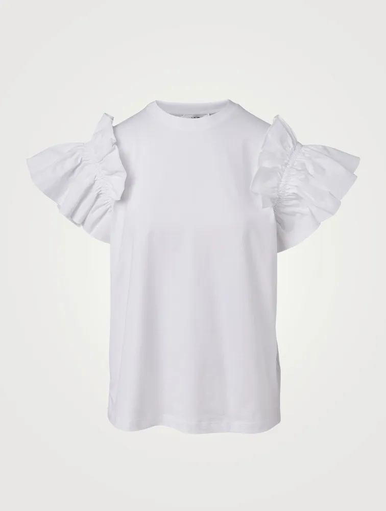 Organic Cotton Ruffle-Sleeve T-Shirt