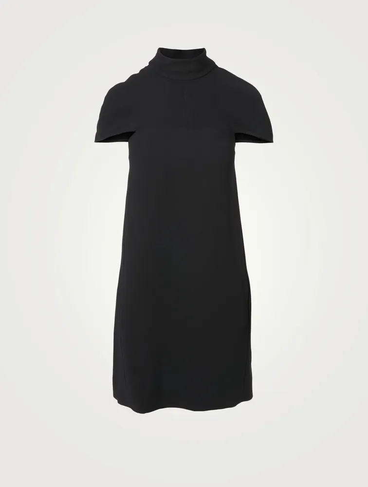 Crepe Cape Mini Dress