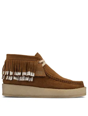 Ariadne Craft Suede Lace-Up Shoes With Fringe