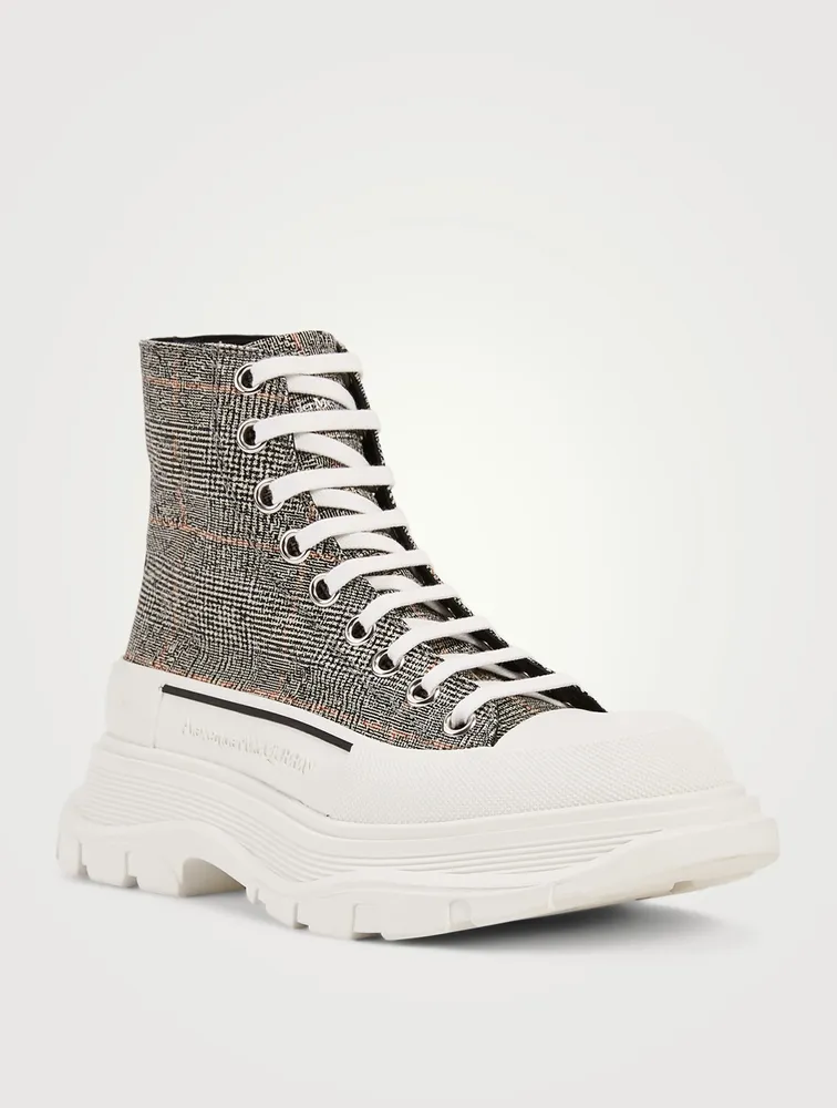 Tread Slick Check Wool Platform High-Top Sneakers