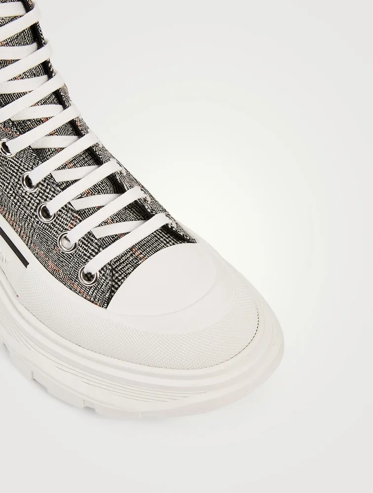 Tread Slick Check Wool Platform High-Top Sneakers