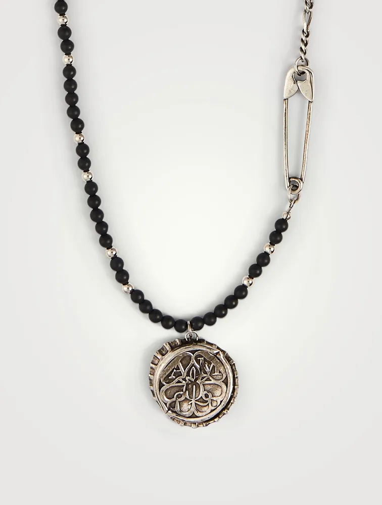 Beads And Seal Bottle Cap Long Necklace