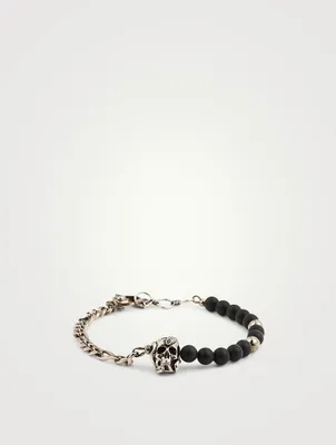 Beads And Skull Chain Bracelet