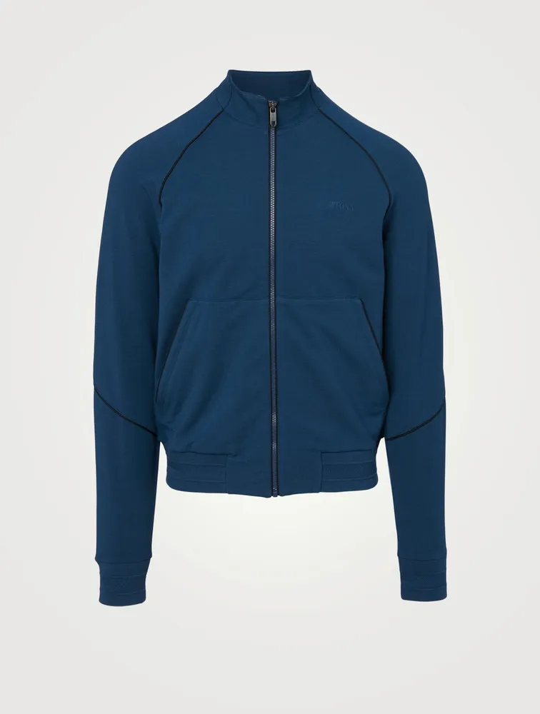 Cotton-Blend Zip Sweatshirt