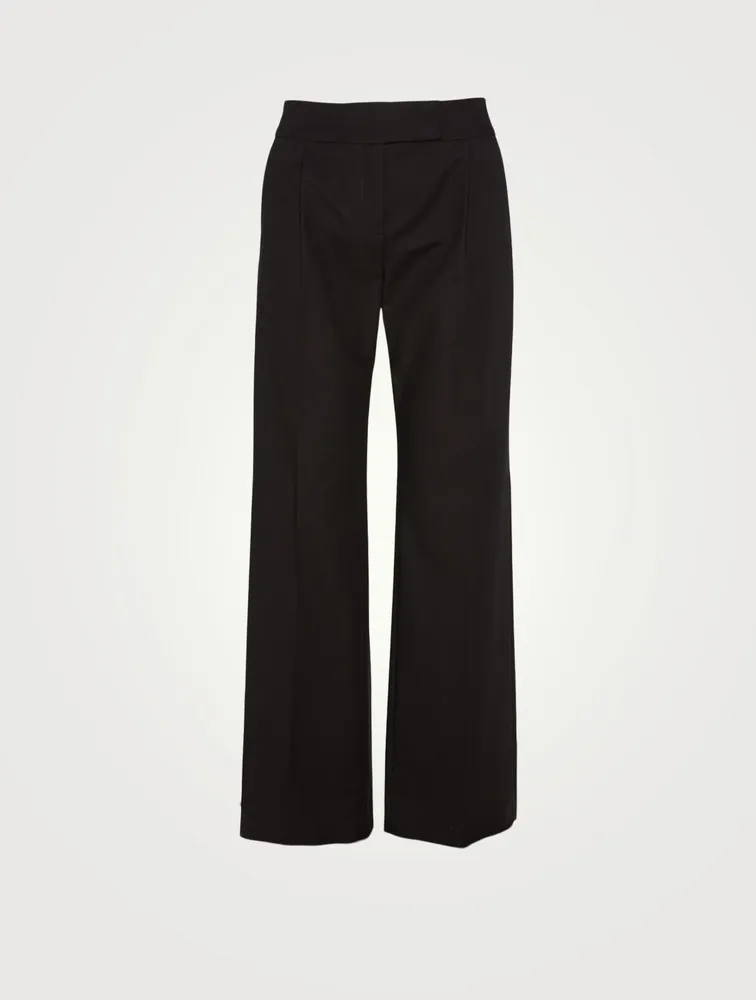 Cotton Stretch Straight-Leg Pants