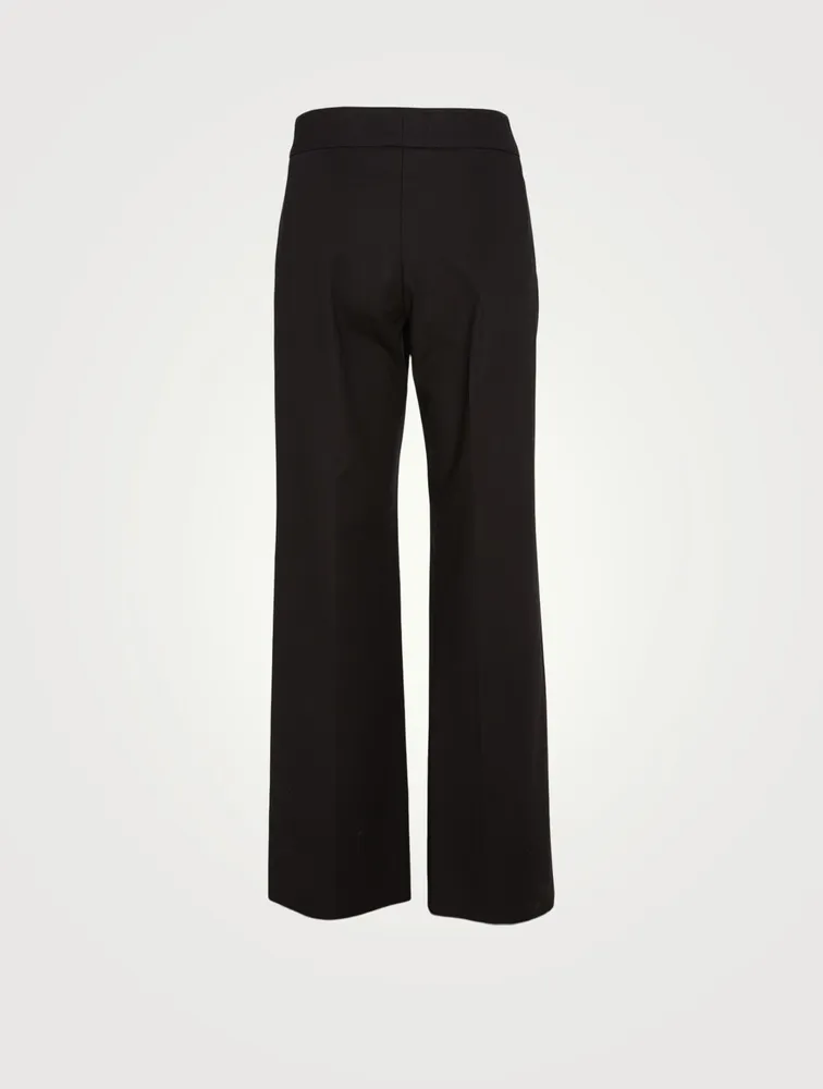 Cotton Stretch Straight-Leg Pants