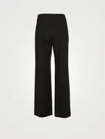Cotton Stretch Straight-Leg Pants