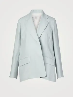 Linen Open-Front Blazer