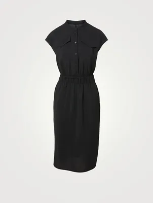 French-Sleeve Midi Dress