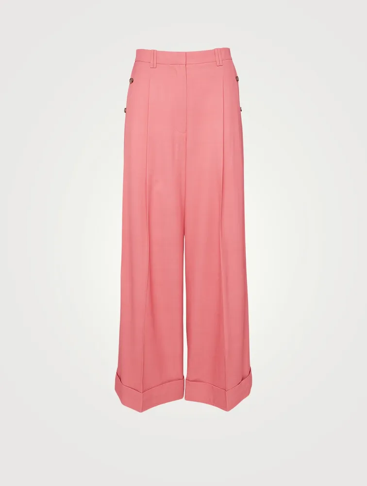 Wool-Blend Wide-Leg Pants