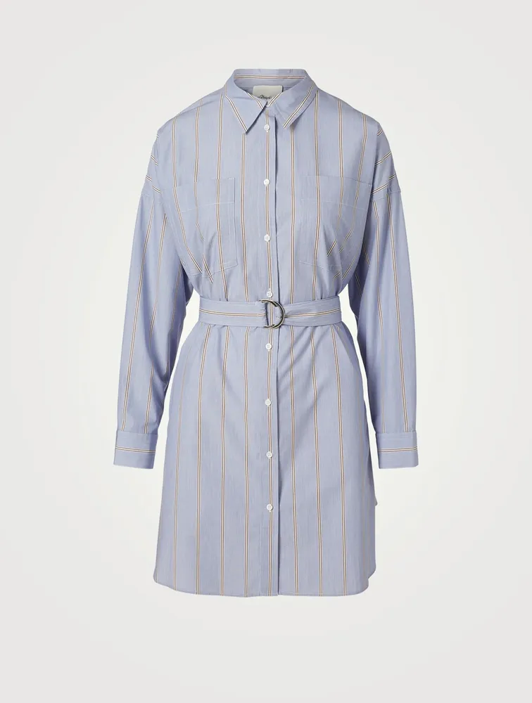 Mini Shirt Dress Striped Print