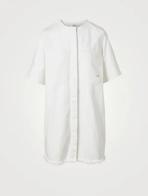 Frayed Hem Denim Mini Dress