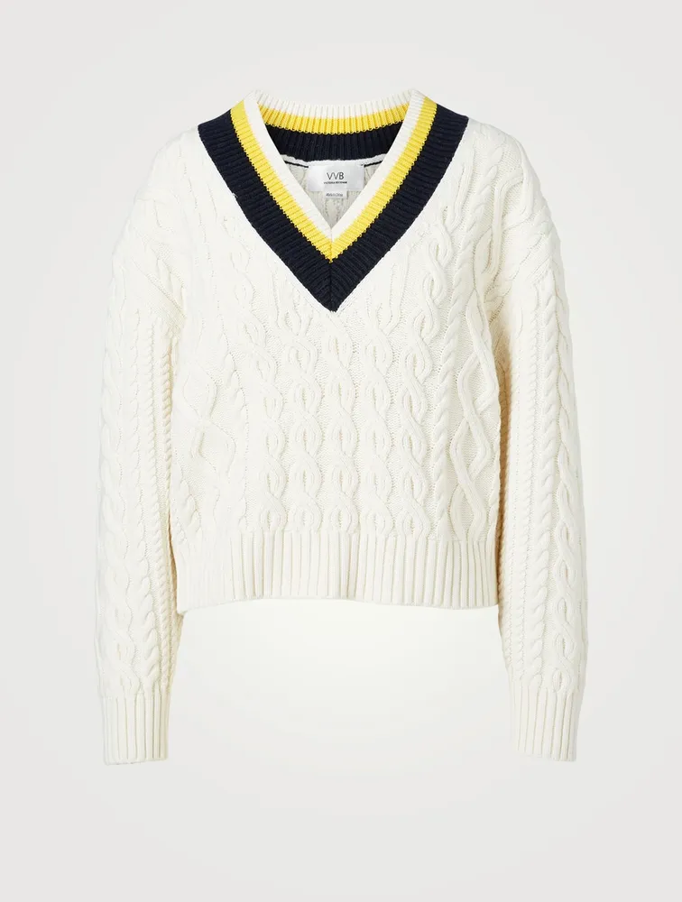 V-Neck Cropped Sweater