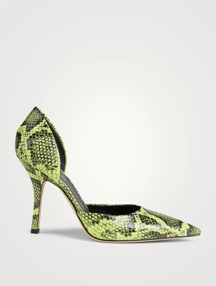 Mama Leather D'Orsay Pumps Python Print