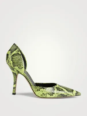 Mama Leather D'Orsay Pumps Python Print