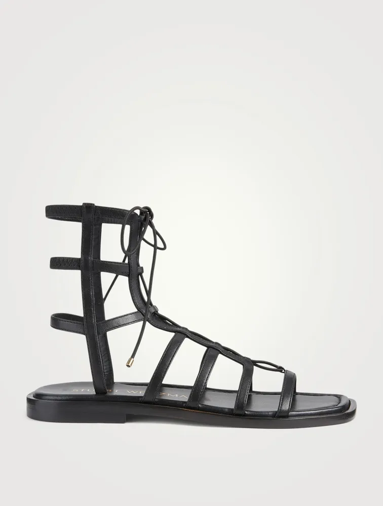 Kora Leather Lace-Up Gladiator Sandals