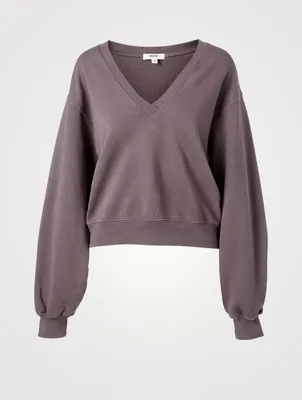 Cotton Balloon-Sleeve Sweatshirt