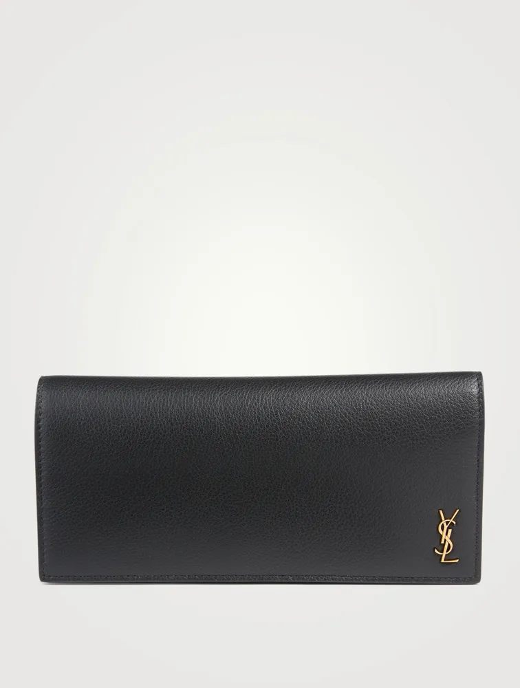 Tiny YSL Monogram Flat Leather Continental Wallet