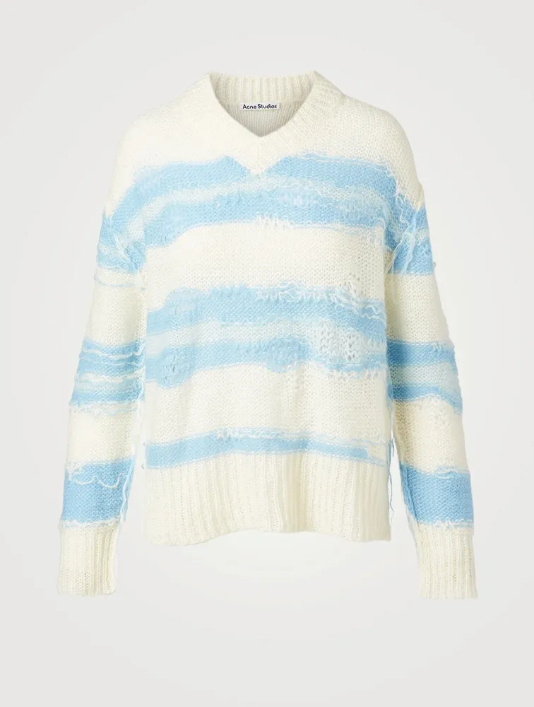 V-Neck Sweater Striped Print