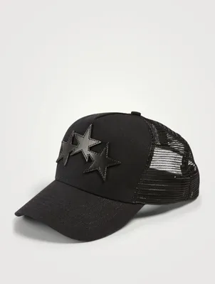 Three Star Canvas And Mesh Trucker Hat