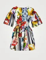 Cotton Patchwork Mini Dress