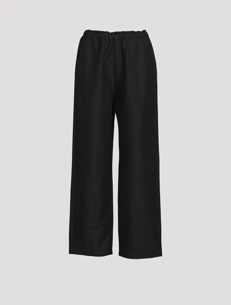 Linen Stretch Wide Pants