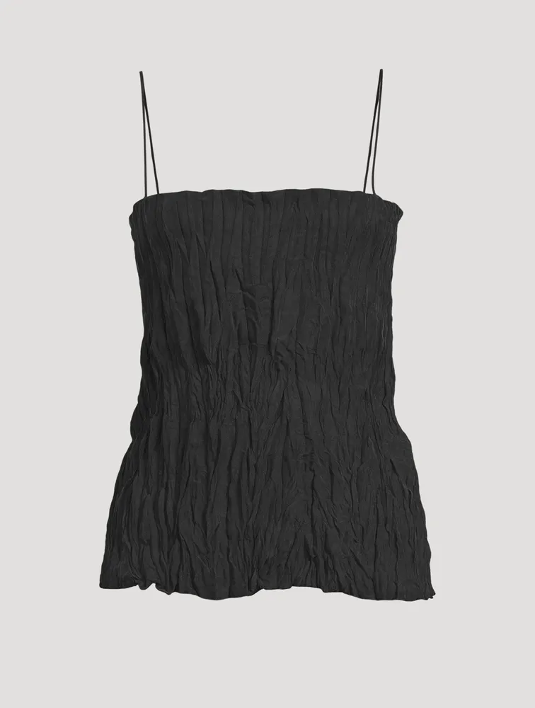 Silk Crinkled Cami Top