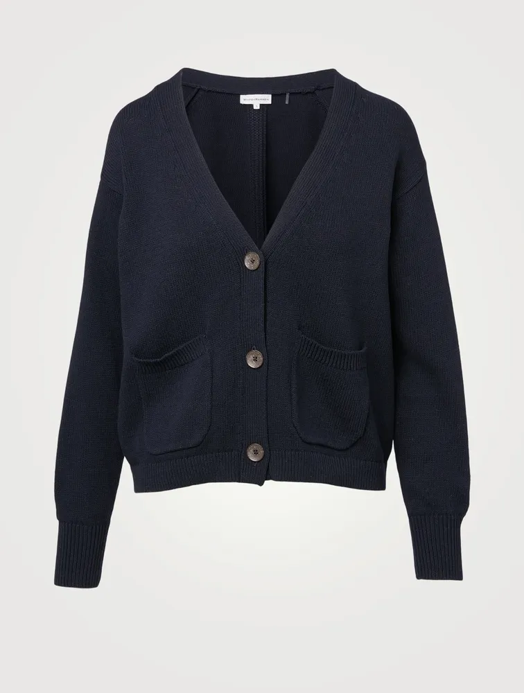 Cotton-Blend V-Neck Cardigan