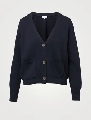 Cotton-Blend V-Neck Cardigan