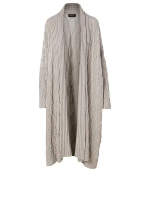 Cashmere Shawl-Collar Cardigan Coat