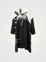 Silk Long Shirt Floral Print