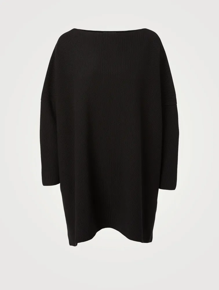 Cotton Boxy Top With Slim-Sleeves
