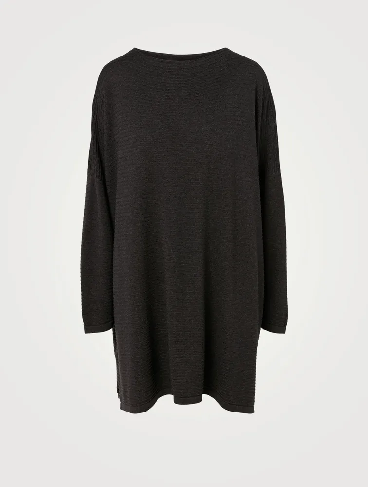 Silk Long Top With Slim Sleeves