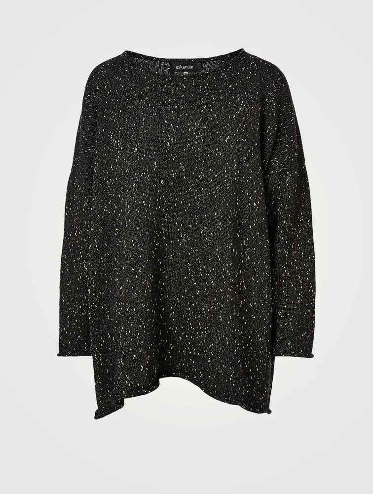 Linen-Blend Slim-Fit Long Sweater